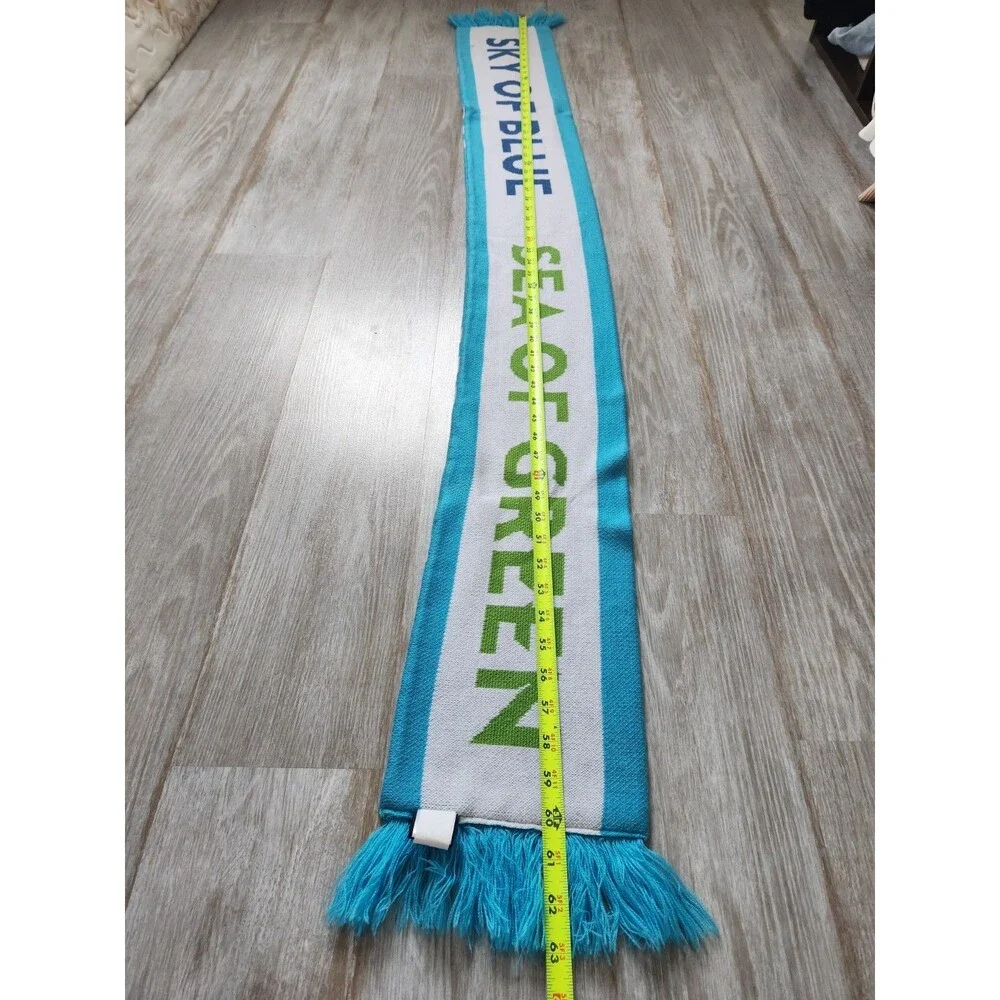 Seattle Sounders FC Adidas Scarf MLS Soccer Fan Knit Fringe Blue Green EUC
